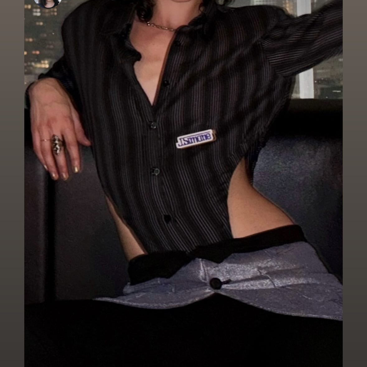 Hombro Shirt Black Stripes